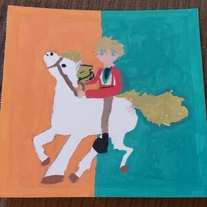 Colorful Horse and "The Little Prince" Rider Painting